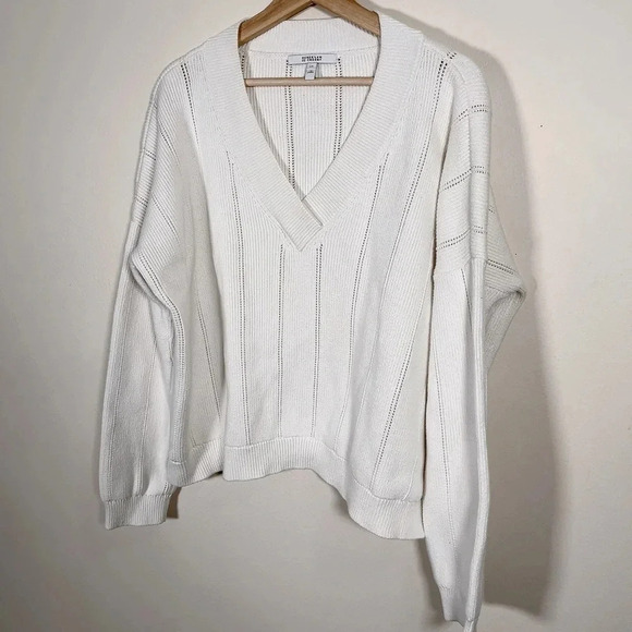 10  Crosby Derek Lam Lattice Pointelle Sweater - Picture 4 of 14